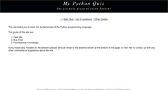 Desktop Screenshot of mypythonquiz.com